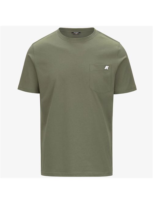 T-shirt uomo in cotone colore green lichen K-WAY | SIGUR K31368WV15